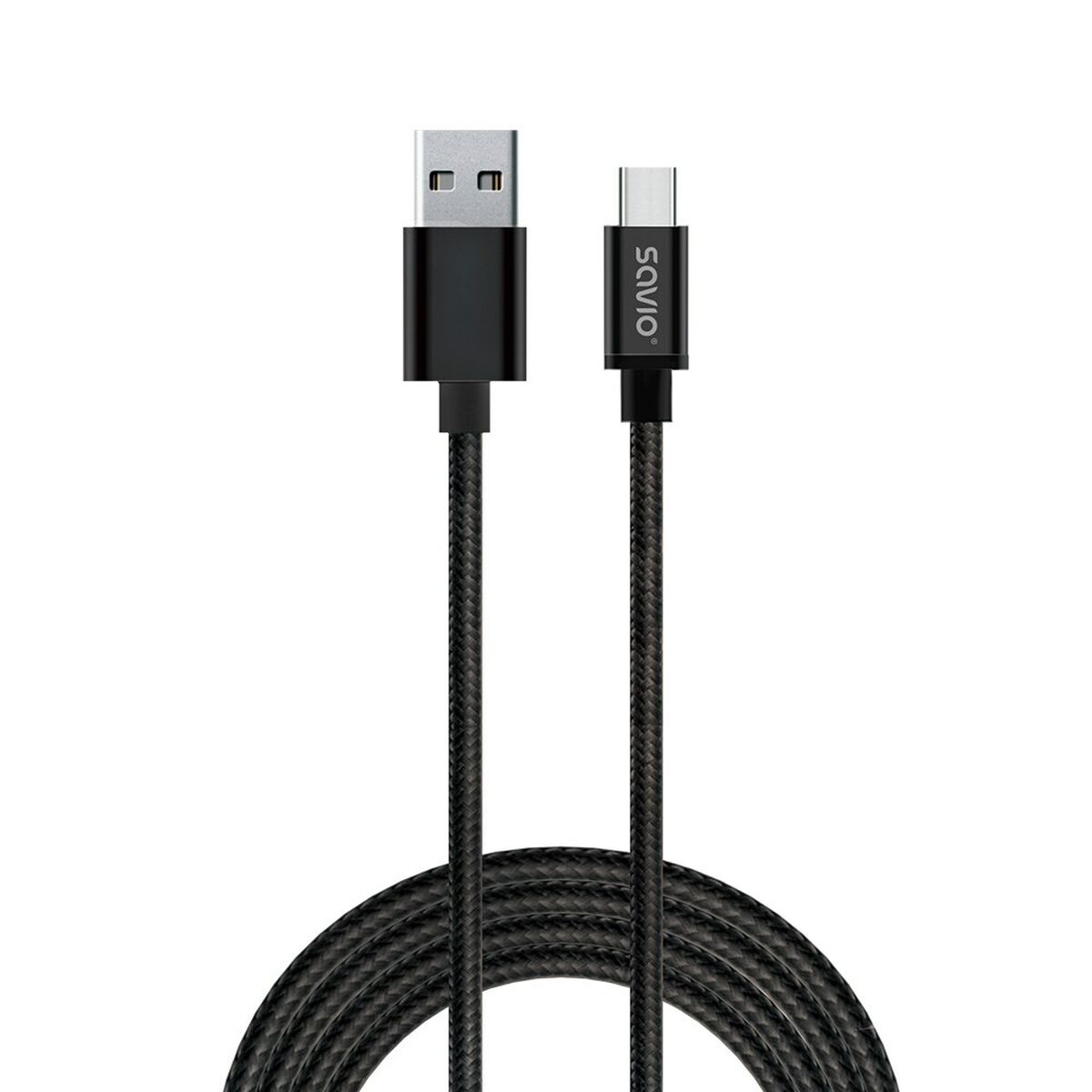 USB A uz USB C Kabelis Savio CL-129 Melns 2 m